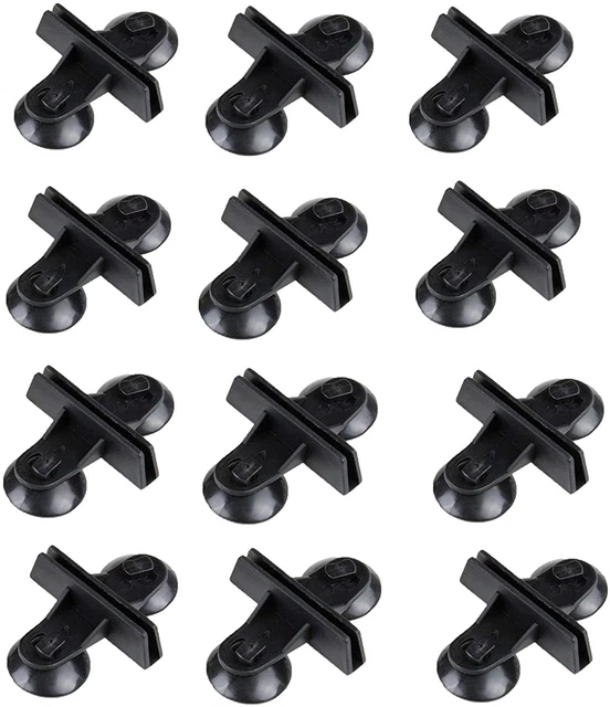 12 Pack Aquarium Fish Tank Divider Suction Cup Black Plastic Sheet Holder