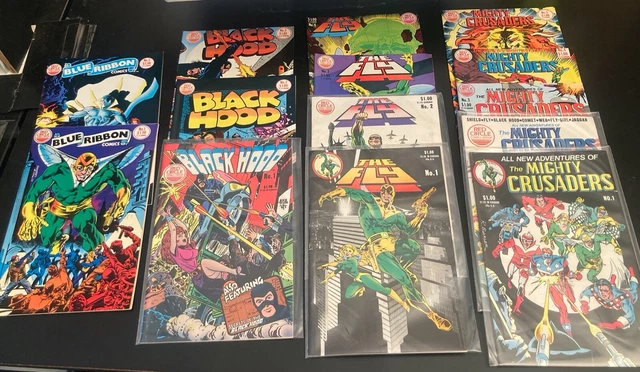 Wow! 4 Red Circle (Archie) Comic Sets! M Crusaders•Fly•Blk Hood•B Ribbon—14 Bks!