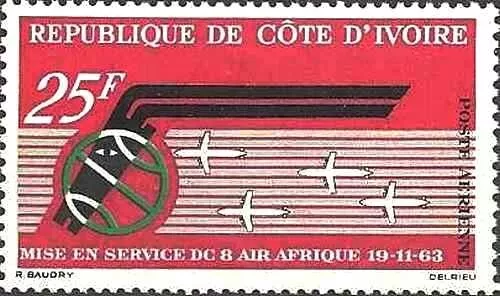 Timbre Aviation Cote d'Ivoire PA30 ** (74553FG)