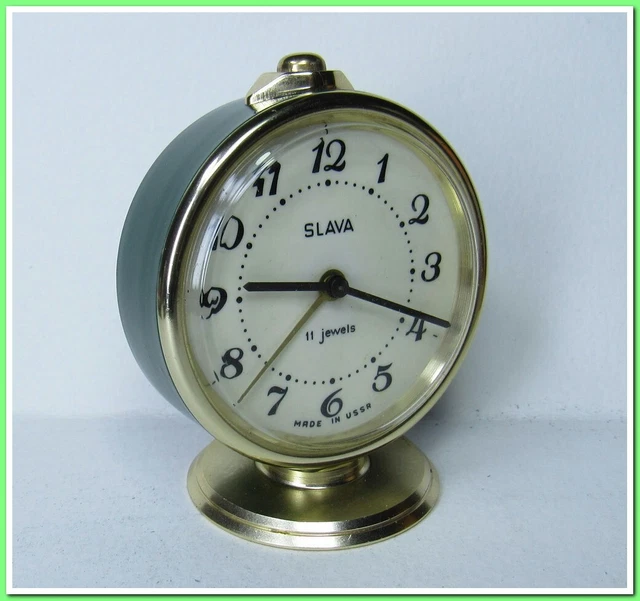 Ancien réveil SLAVA, mécanique, déco vintage année 1980, L'URSS #41232