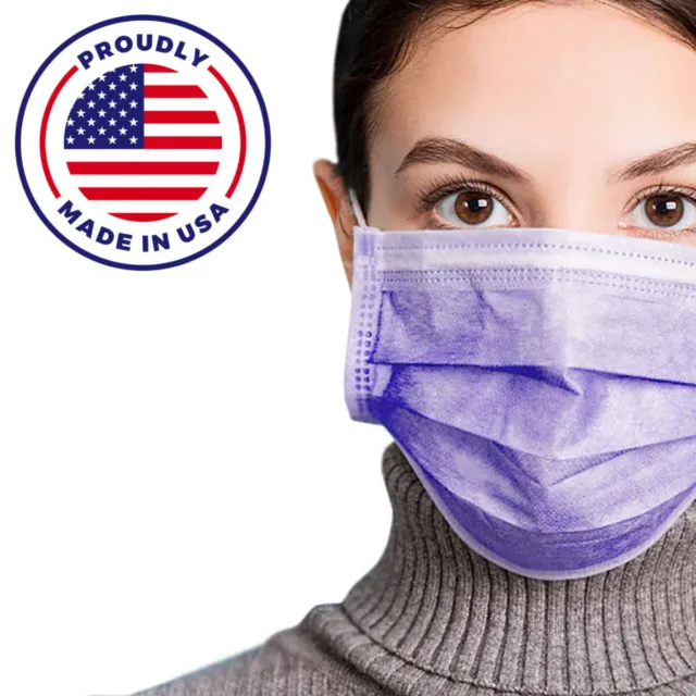 MADE IN USA Face Mask Mouth 50 PCS & Nose Protector Respirator Masks with Filter