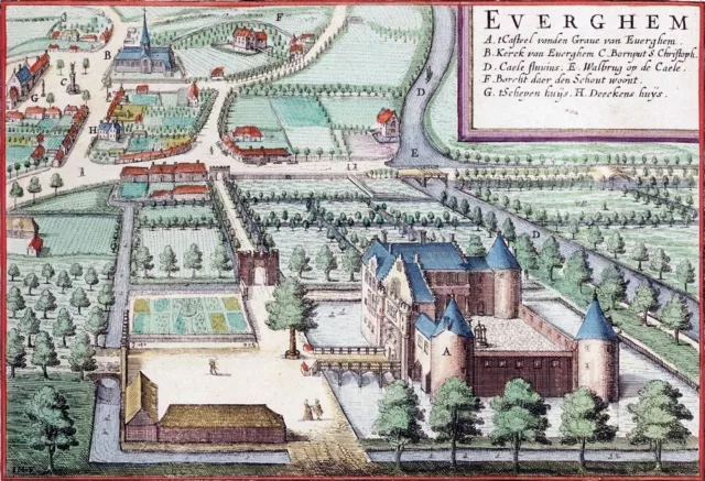 Reproduction plan ancien d'Evergem 1649