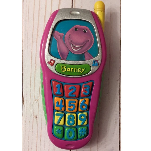 BARNEY THE PURPLE Dinosaur Talking Musical Light Up Toy Cell Phone 20.