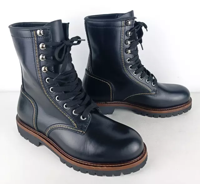 Belstaff Marshall Mens Black Oiled Leather Vibram Lace Up Boot Size EU40 /US 7.5