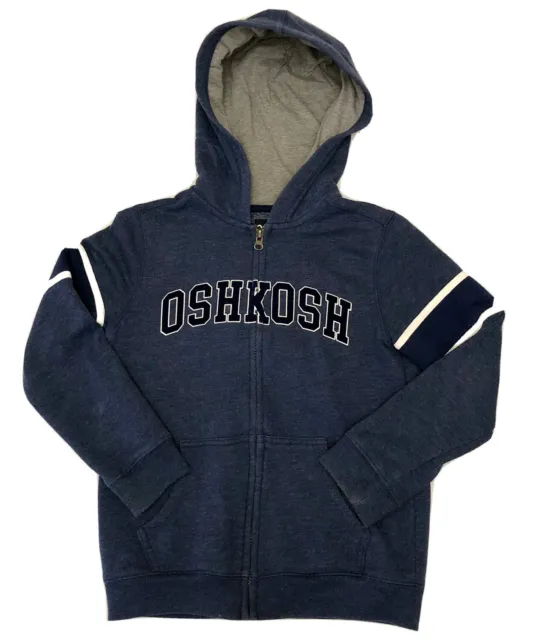 OshKosh B’gosh Logo Full Zip Hoodie/Jacket Navy Blue Boys Size 10 Cotton Blend