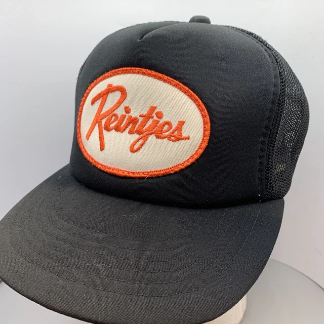 VTG Reintjes - Snapback Trucker Hat Cap - Embroidered Patch- Mesh Black Ballcap