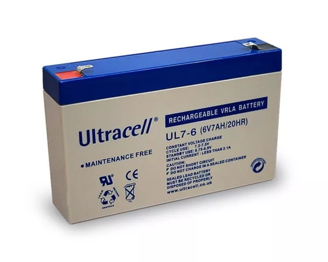 Ultracell Bleiakku Akku 6 V 7 Ah Blei-Akku Wiederaufladbare Batterie UL7-6