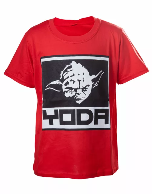 Star Wars Originale Tshirt Yoda Ragazzo Cotone Rosso Ufficiale
