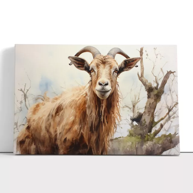Goat Watercolour Canvas Print Wall Art Framed Poster Picture Home Decor