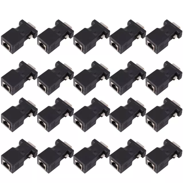 20X Vga Extensor Macho A Lan Cat5 Cat6 Rj45 Adaptador de Cable de Red N9S56230