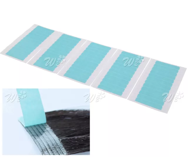 60pcs Strong Blue Double Sided Side Tape for Skin Weft Tape Hair Extensions