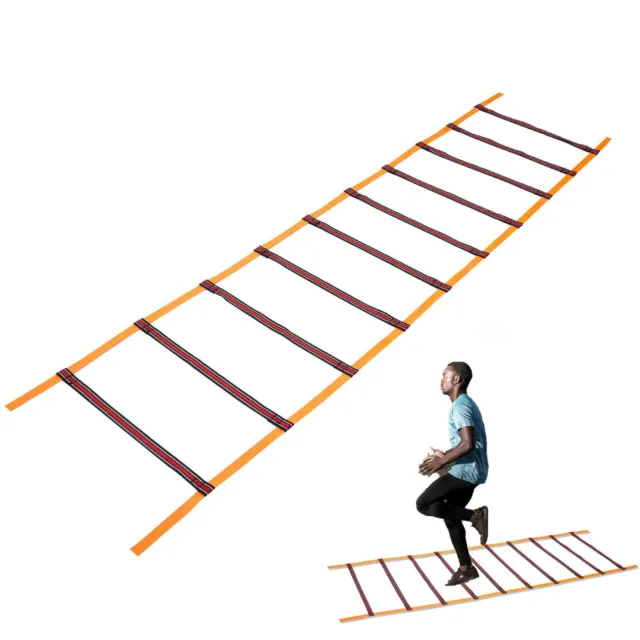 Portable Speed & Agility Training Ladder 10 Rungs Fitness Tool With Carry Bag