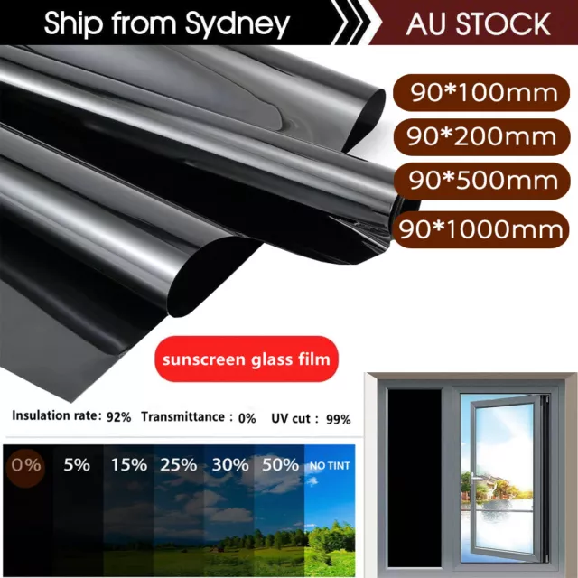 Total Blackout Privacy Glass Window Film Block Out 100% Light Black Tint Tinting