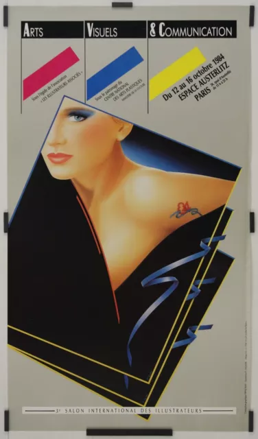 Coulon P. 3 salon international des illustrateurs 1984 Affiche Originale Expo