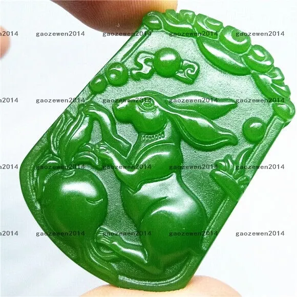Pendant New natural jade green Chinese Zodiac Necklaces Rabbit China Collection