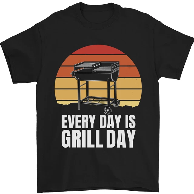 Ogni Giorni Un Griglia Giorno Divertente BBQ Pensione Uomo T-Shirt 100% Cotone