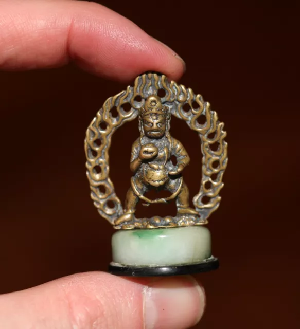 Antique Chinese Tibetan bronze Buddha Mahakala, 18th century, Qing Dynasty. RARE