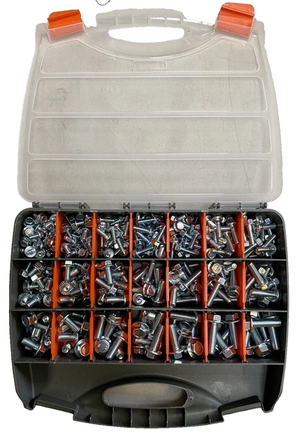HUGE 5KG ASSORTED Zinc Flange Bolt Fastener Kit M6 M8 M10 - DIN6921 8.8 ...
