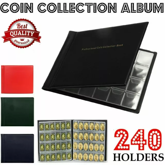 240 Coin Storage Album Penny Money Book Case Folder Holder Collection Collecting