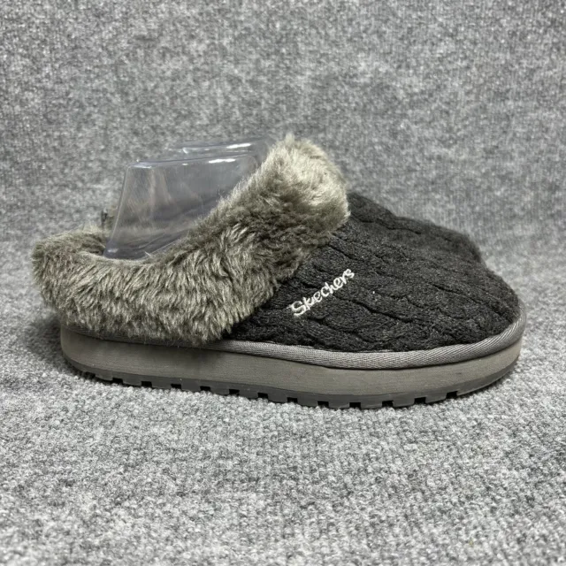 Skechers Postage Sweater Clogs Womens 8 Gray Knit Slip On Shoes