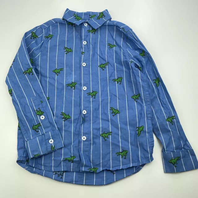 Boys size 5, Next, lightweight cotton long sleeve shirt, dinosaurs, EUC