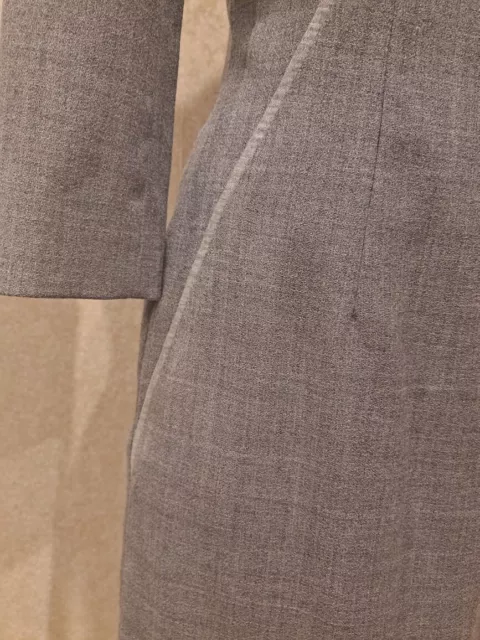 Thom Browne Grey Fitted Trompe Loeil Tuxedo Shoulder Pad Dress XS Little Flaw!! 3