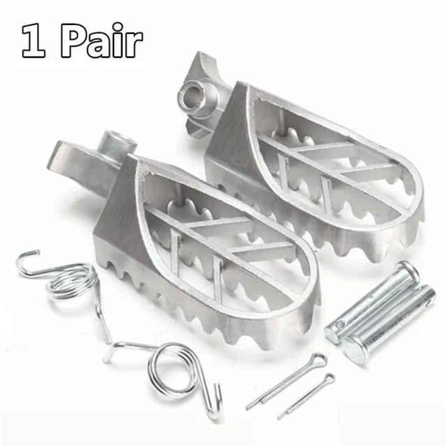 1 Pair Stainless Steel Wide Fat Motorcycle Front Foot Peg FootPegs Footrest Kit