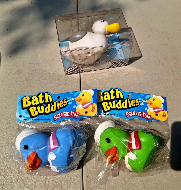 Vintage Lot Rubber Ducky Duck Bath Toy NOS The First Years yellow float sealed