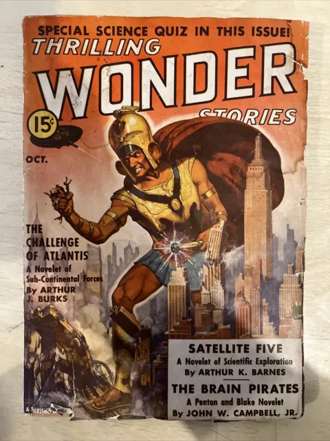 Thrilling Wonder Stories Vol. 12 #2 - Golden Age Pulp - Beacon