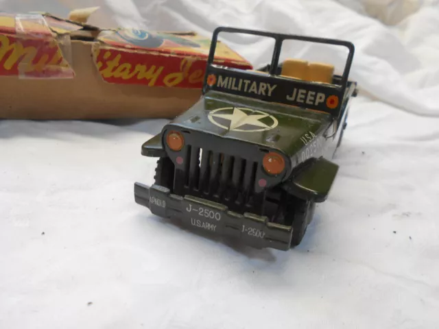 Apnold J-2500 Arnold Willys MB Military Jeep US Army Police Tin Toy TN  Nomura