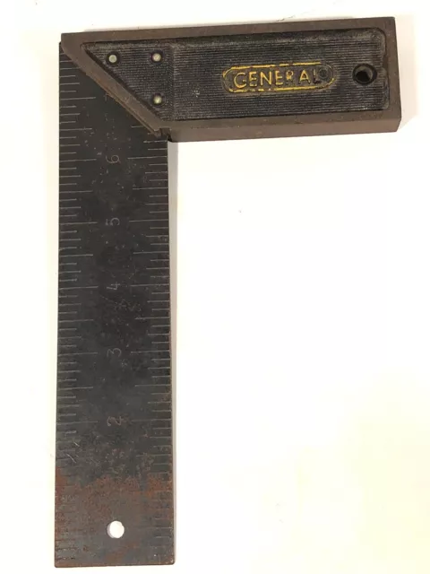 Vintage General Tools 8" Try Square All Metal Made In USA