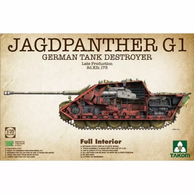 Takom 1/35 2106 German Sd. Kfz. 173 Jagdpanther G1 late Version full Interior