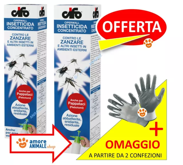 Cifo CIPERWALL 250 ML Insetticida per MOSCHE ZANZARE Flebotomi (da D. c. +GU)