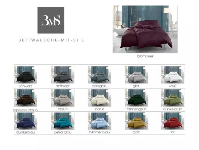 Mako Interlock Jersey Bettwäsche uni / einfarbig 100% Baumwolle versch. Farben
