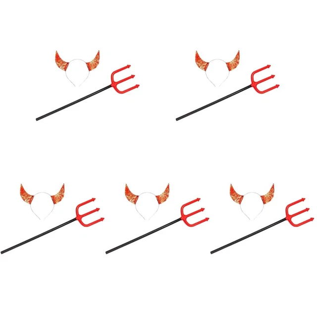 5 sets halloween ox cornes bandeau cosplay div diable Horn Bandband Tridents