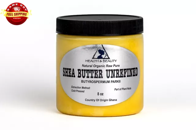 Shea Butter Unrefined Yellow Organic Raw Cold Pressed Grade A Ghana Pure 8 Oz