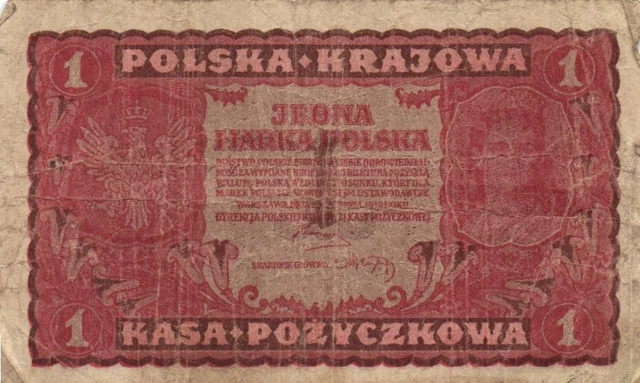 Poland P.23a  1 Marka Polska small serial 1919 VG