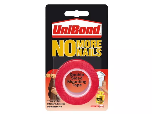 Unibond - Rouleau No More Nails Intérieur / Extérieur 19mm x 1.5m