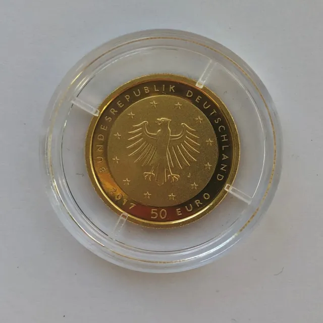 50 Euro Goldmünze BRD 2017 ST Lutherrose 1/4 Unze Gold 99.99 % Originalverpackt