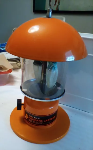 VINTAGE SEARS DOUBLE Mantle Orange Propane Lantern 920.727850