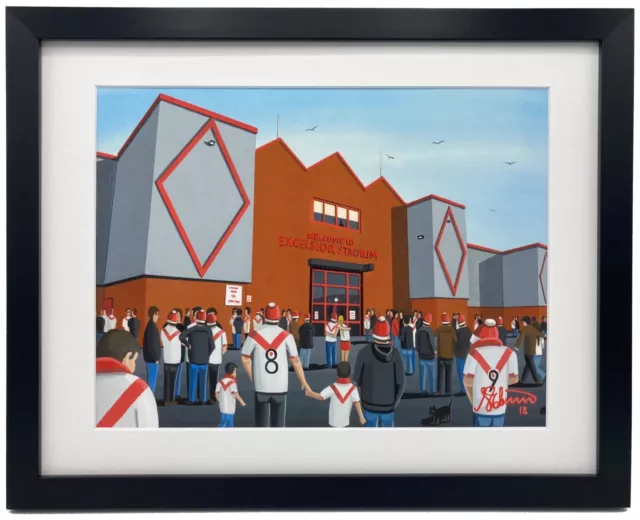 Airdrie F.C, Excelsior Stadium High Quality Framed Football Art Print. Approx A4