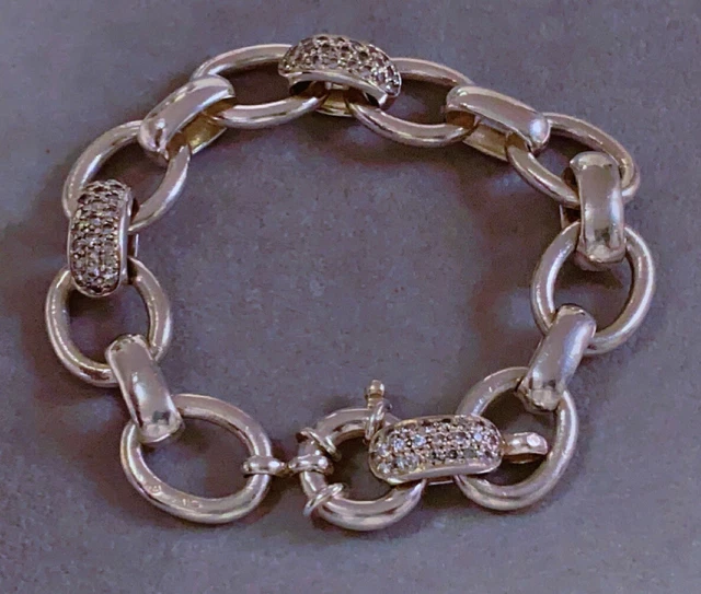 Bracelet Gourmette En Argent Massif Vintage - Marque Chatenoud - Occasion En Parfait état