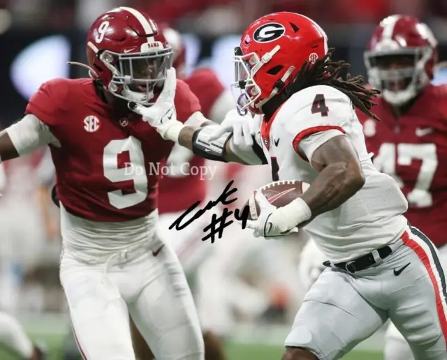 James Cook Signed Photo 8X10 Rp Autographed Picture * Georgia Bulldogs Vs Bama
