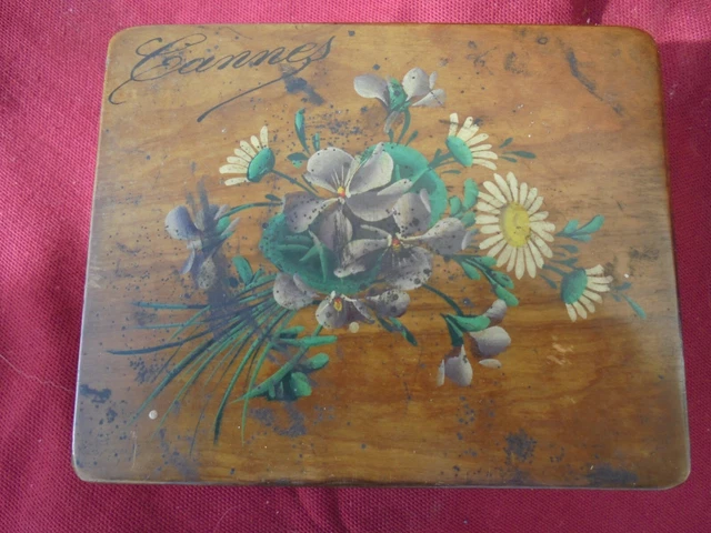 Boîte à Bijoux Ancienne En Bois Capitonnée Et Cloutée - Style Vintage - Ref A - Occasion