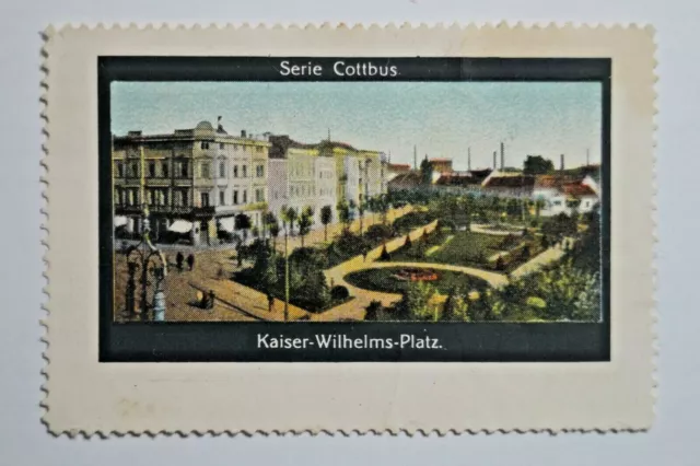 Städte Serie COTTBUS - Kaiser Wilhelmplatz Nr. 3 - alte Reklamemarken Vignetten