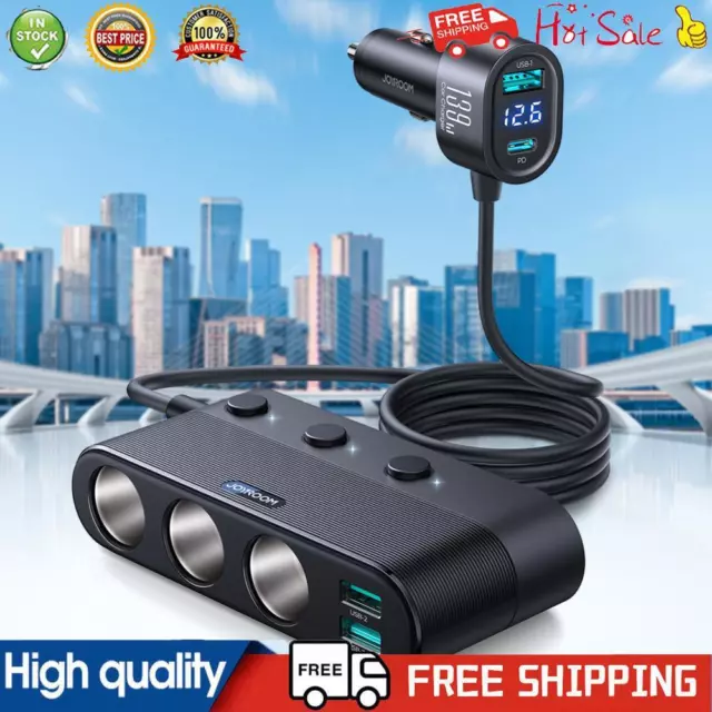 139W 7 in 1 Car Power Adapter Charger Adapter DC 12V 24V Digital Voltage Display