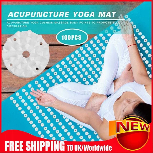100 pz/set tappetino yoga digitopressione loto punte fitness pilates cuscino ago