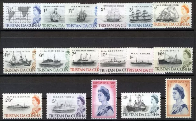 EDSROOM-17111 Tristan Da Cunha 71-84 MNH 1965 Complete Ships CV$28.50