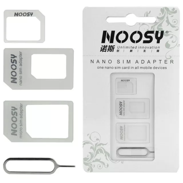 Noosy Nano Micro Standard Sim Card Adaptor Converter Iphone Apple Samsung Set 5 3