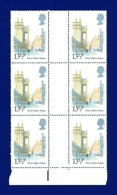 1980 SG1122 131⁄2p Royal Opera House W451 blocco grondaia marginale (6) nuovo di zecca umm aqbi